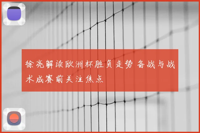 徐亮解读欧洲杯胜负走势 备战与战术成赛前关注焦点